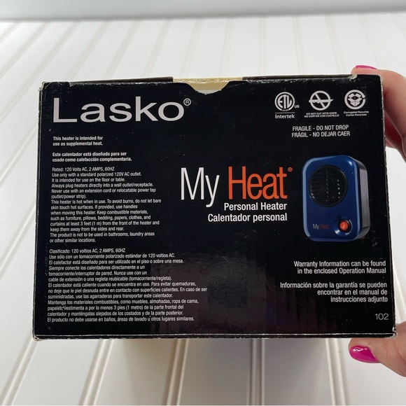 Lasko My Heat Personal Ceramic Space Heater With Overheat Protection Blue 200 W - Picture 4 of 10